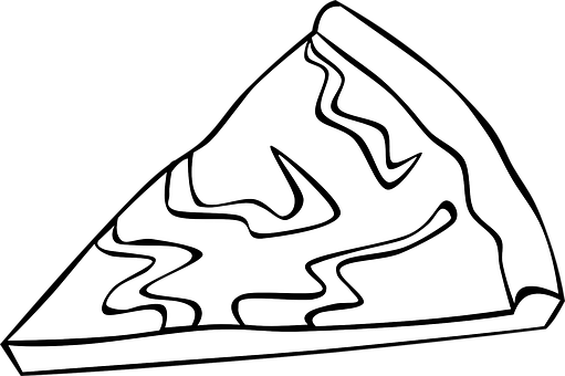 Blackand White Pizza Slice Illustration PNG image