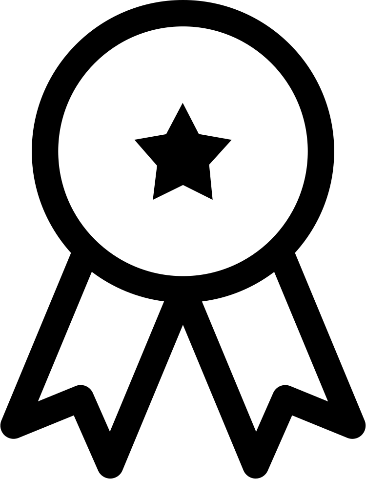 Blackand White Ribbon Award Icon PNG image