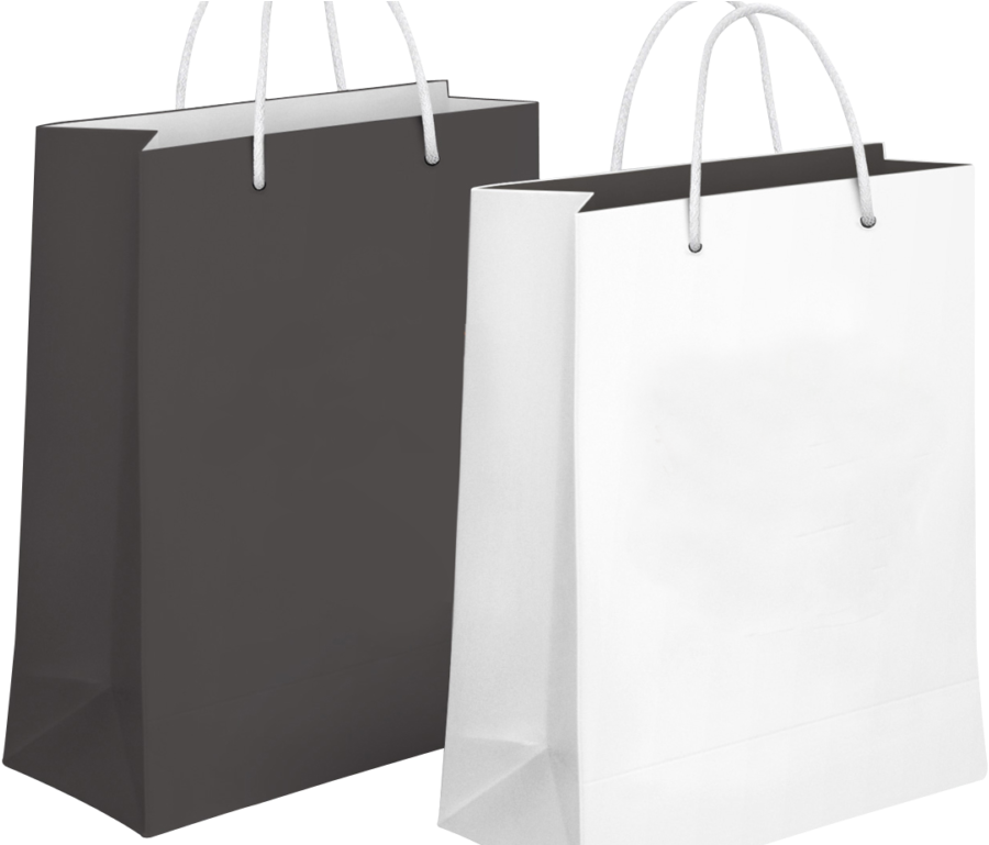 Blackand White Shopping Bags PNG image