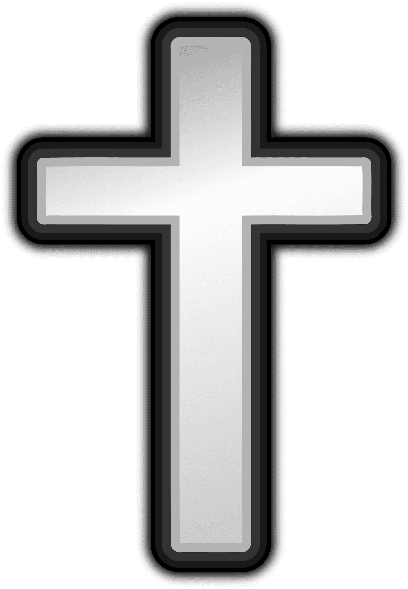 Blackand White Simple Cross Clipart PNG image