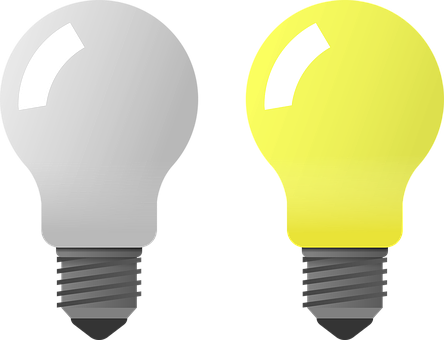 Blackand Yellow Lightbulbs Illustration PNG image