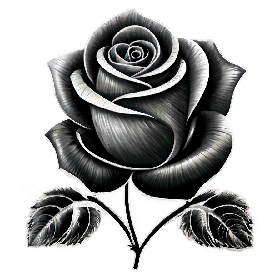 Blackwork Rose Tattoo Artwork Png 05252024 PNG image