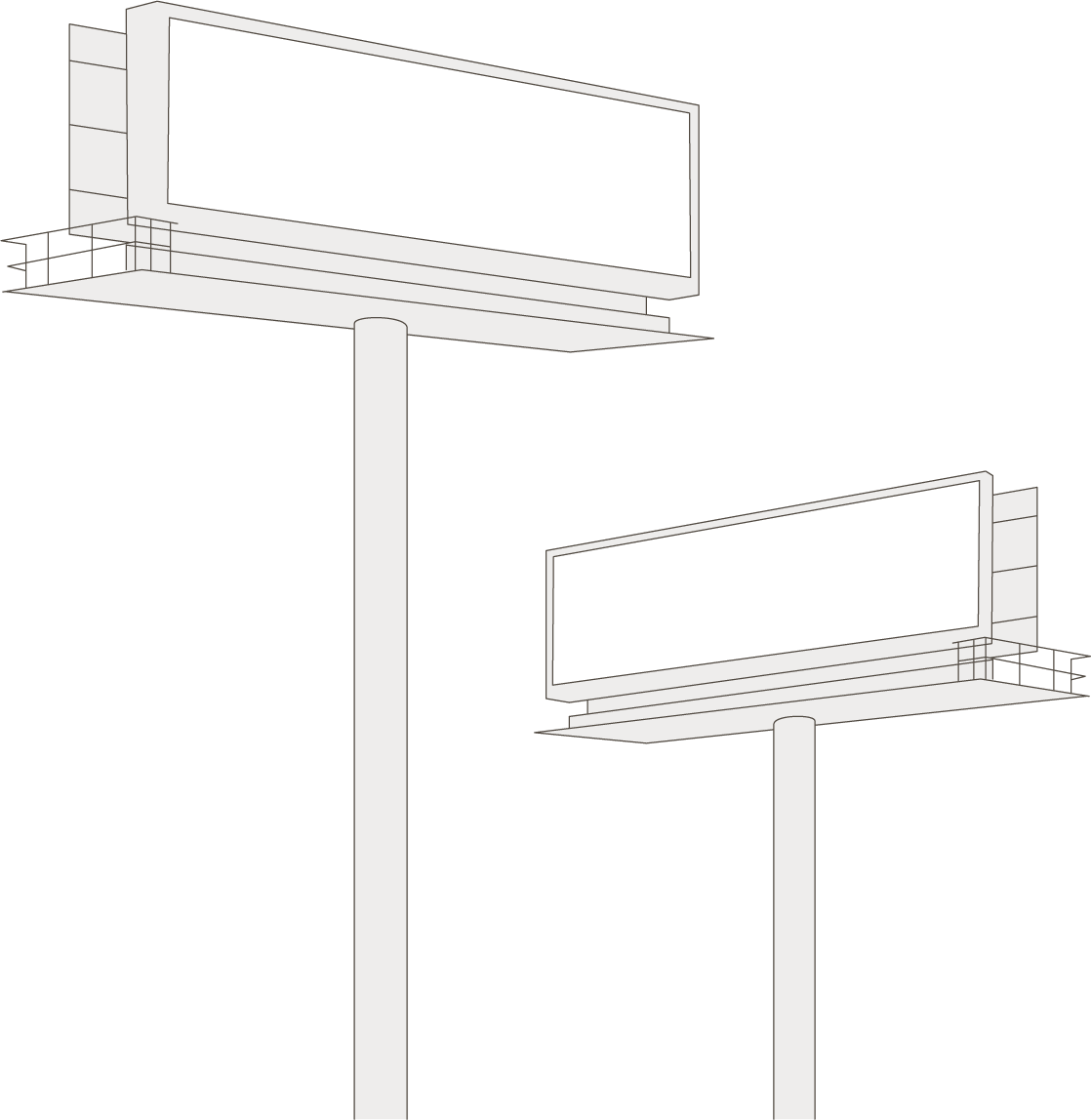 Blank Billboard Structures PNG image