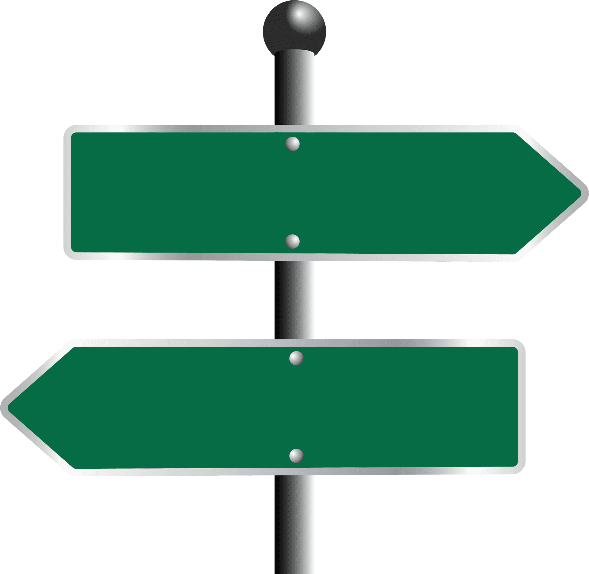 Blank Green Street Signs PNG image