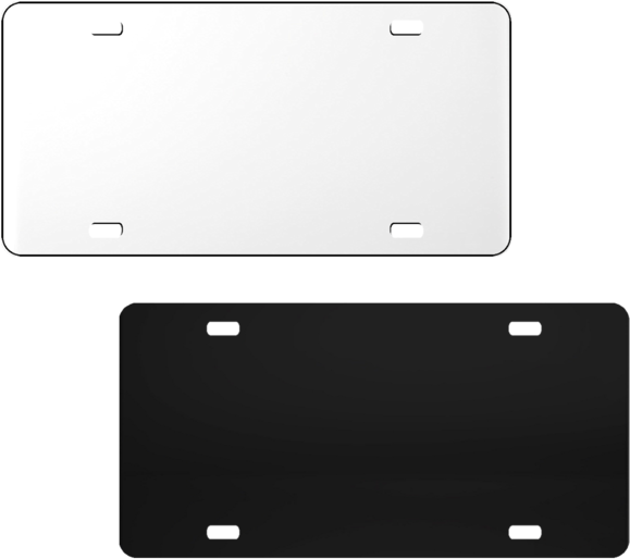 Blank License Plates White Black PNG image