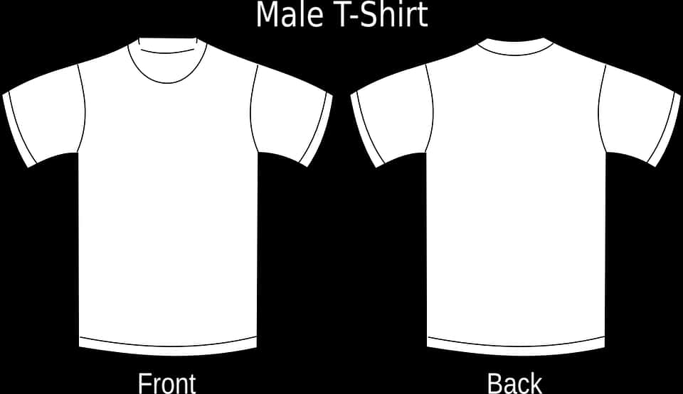 Blank Male T Shirt Template Front Back PNG image