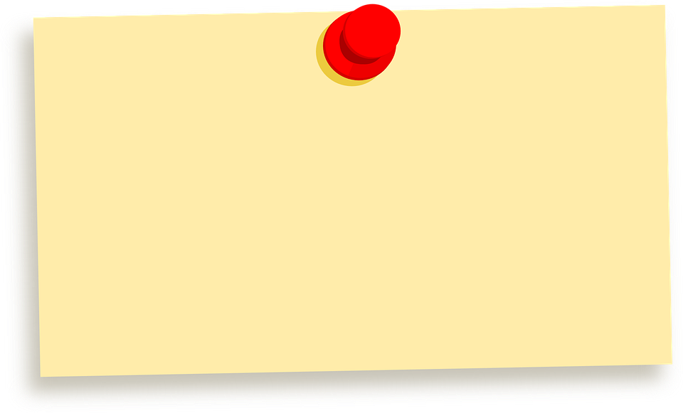 Blank Note Paperwith Red Push Pin PNG image