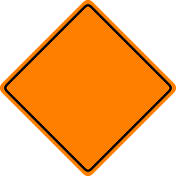 Blank Orange Diamond Road Sign PNG image