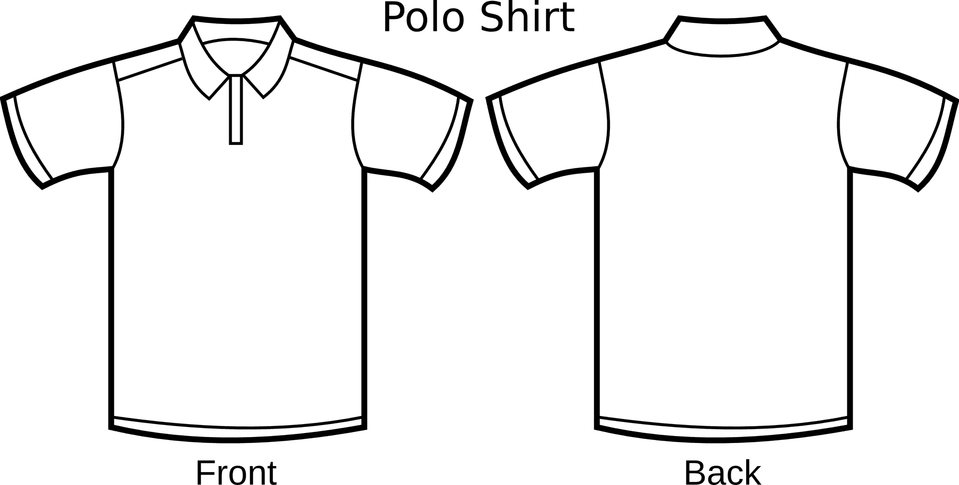 Blank Polo Shirt Template Front Back PNG image