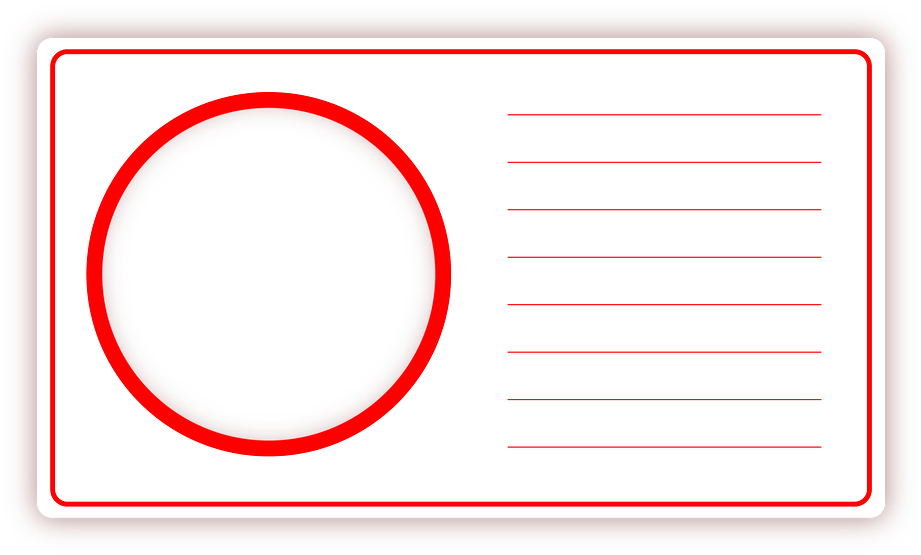 Blank Red Circle Postcard Template PNG image