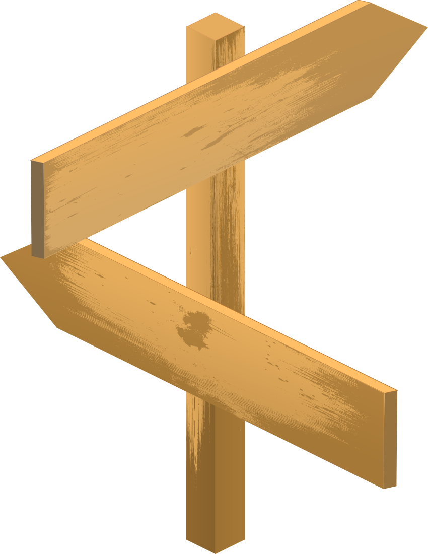 Blank Wooden Directional Sign Posts PNG image