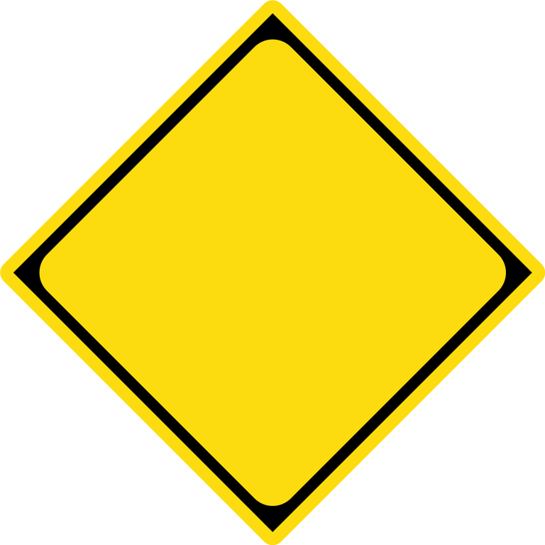 Blank Yellow Diamond Road Sign PNG image