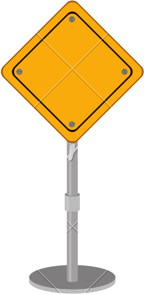 Blank Yellow Road Sign Illustration PNG image