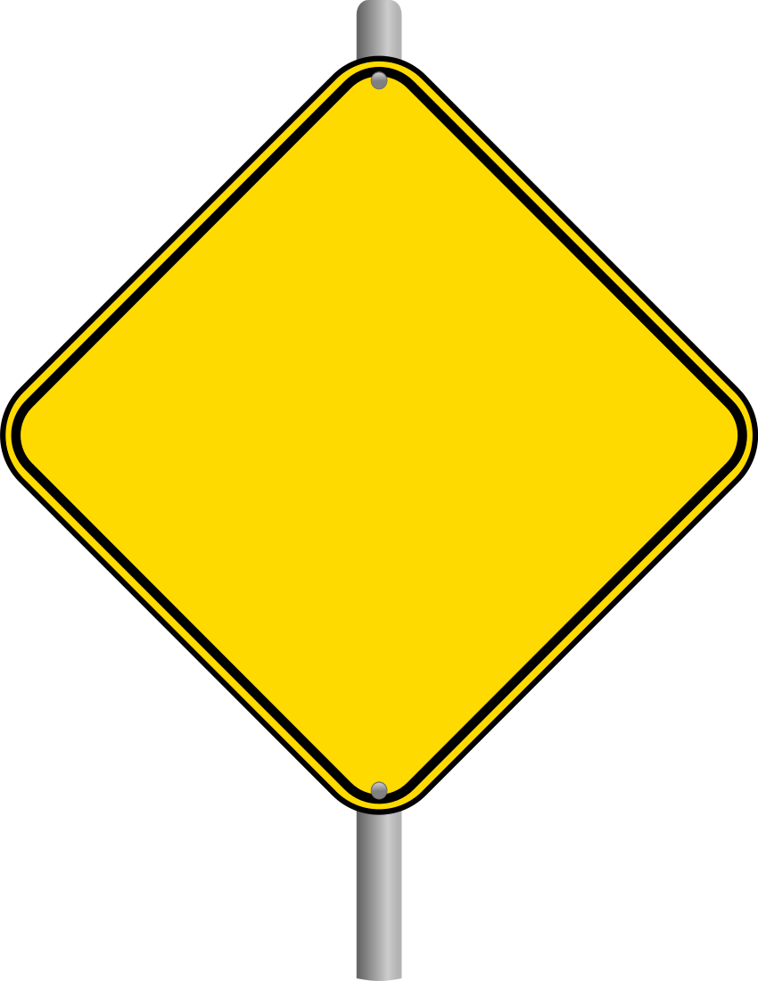 Blank Yellow Road Sign PNG image