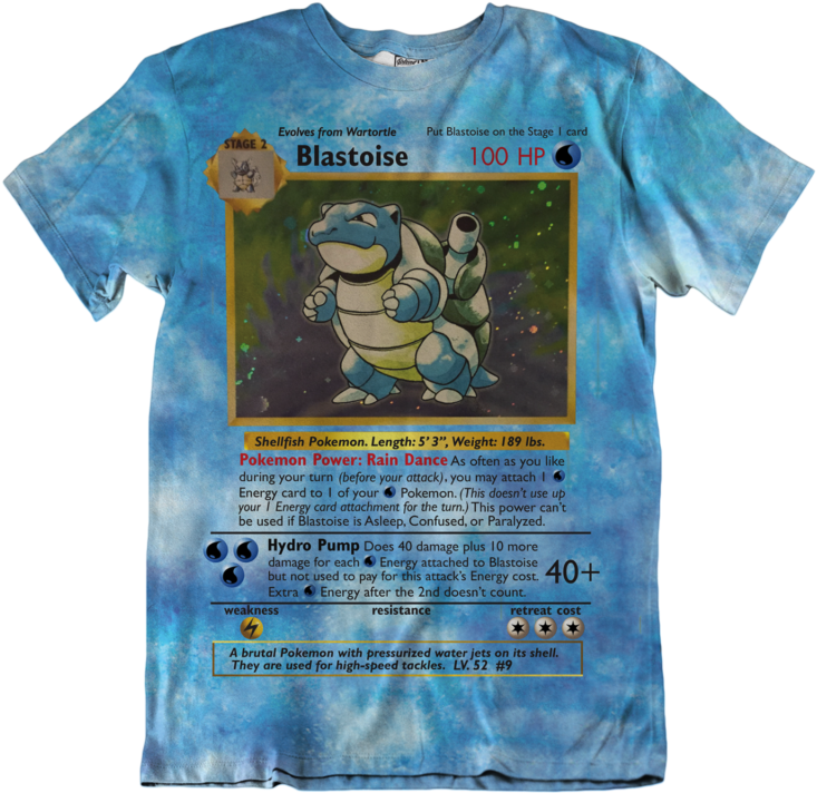 Blastoise Pokemon Card T Shirt Design PNG image