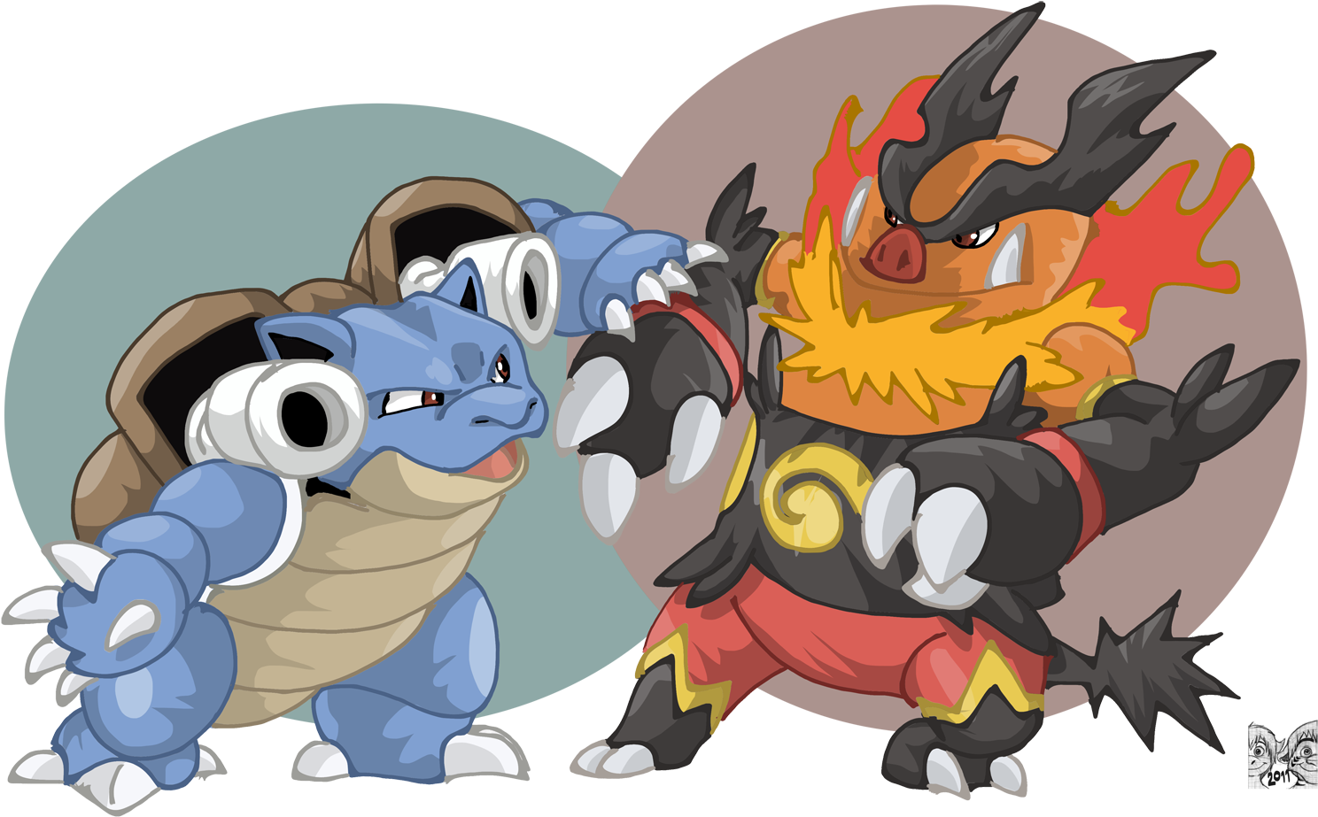 Blastoiseand Emboar Pokemon Showdown PNG image