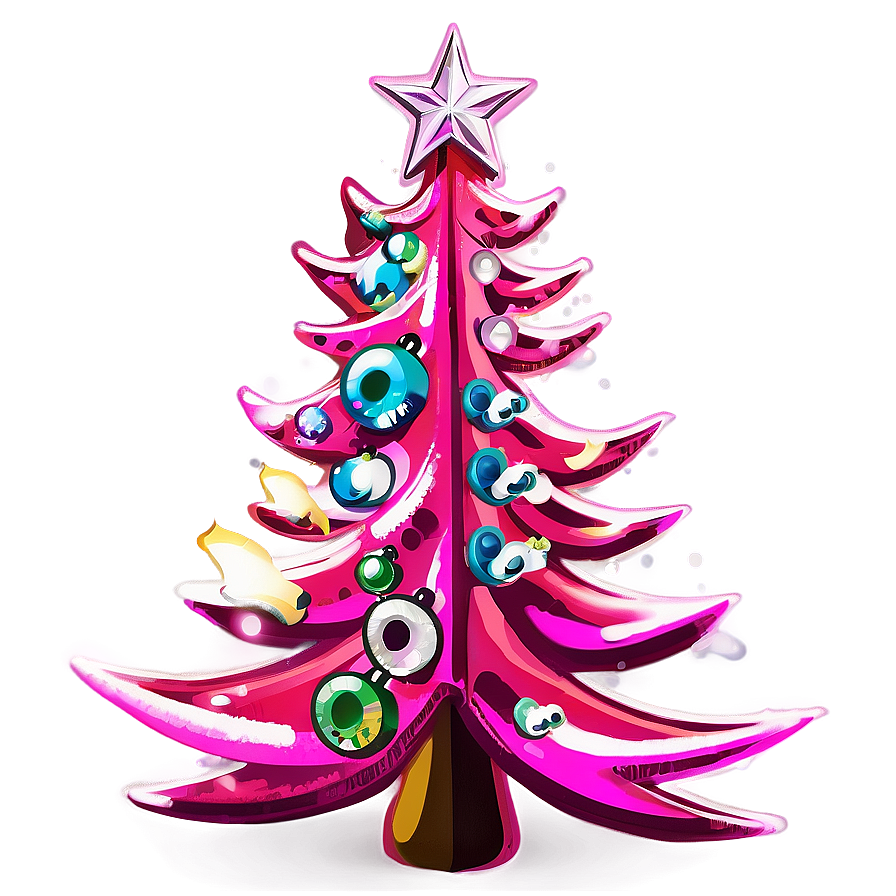 Blazing Pink Christmas Tree Png 06122024 PNG image