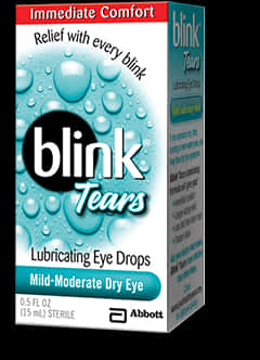 Blink Tears Lubricating Eye Drops Box PNG image