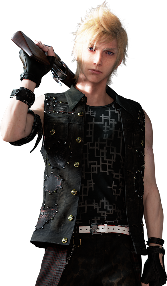 Blond Haired Fantasy Character With Gun PNG image