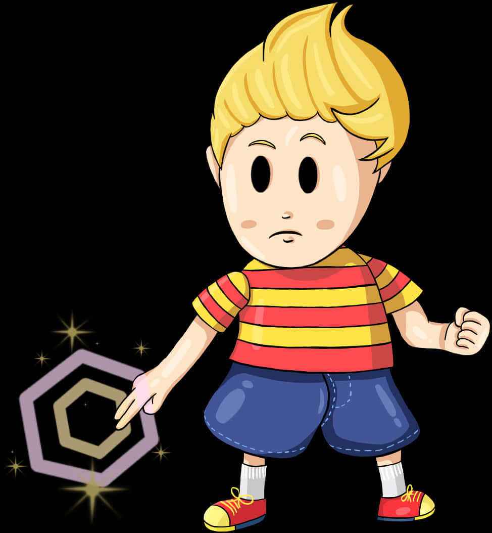 Blonde Animated Boy Magic Cube Illustration PNG image