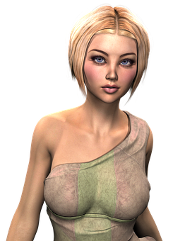 Blonde Animated Character PNG image