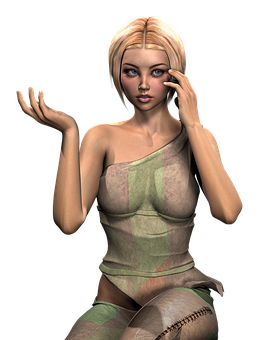 Blonde Animated Character Pose PNG image
