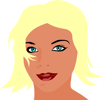 Blonde Animated Female Portrait PNG image