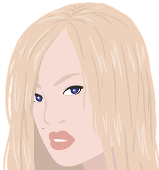 Blonde Animated Portrait PNG image