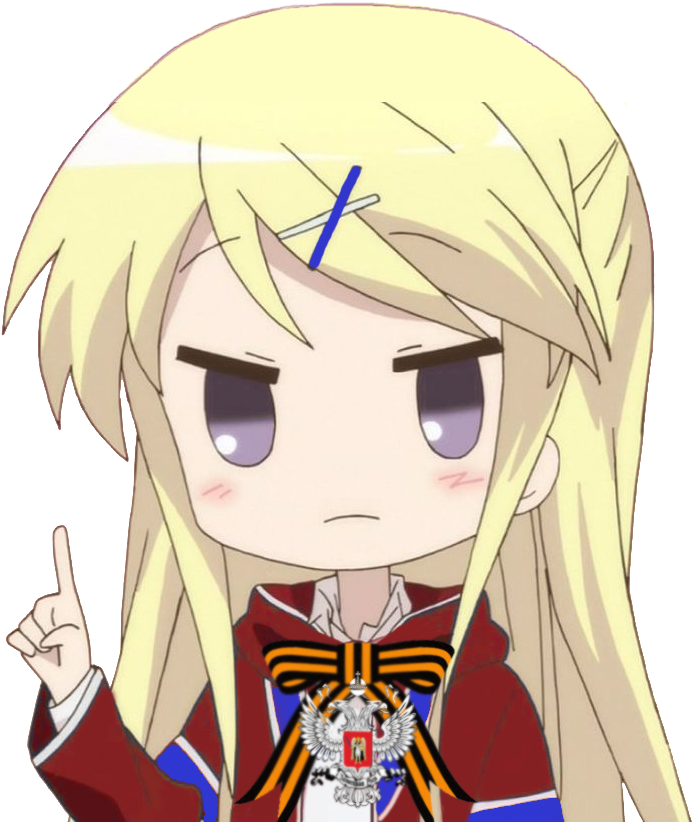 Blonde Anime Character Gesture PNG image