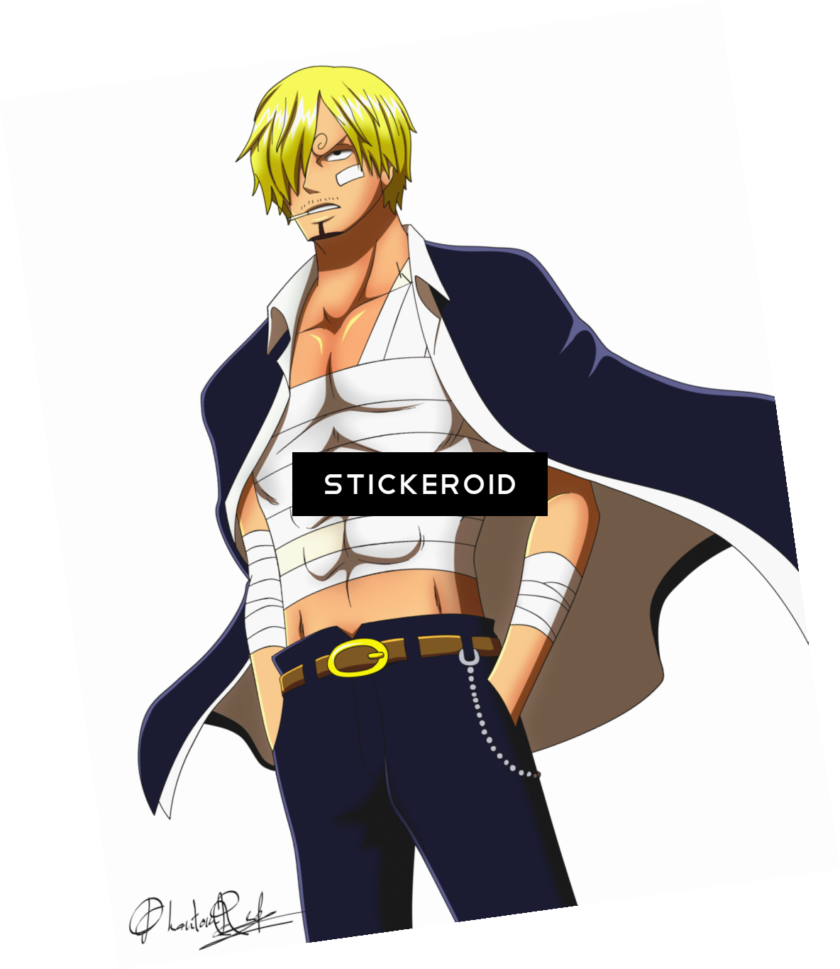 Blonde Anime Character Sanji Illustration PNG image