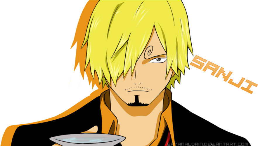 Blonde Anime Character Sanji With Plate PNG image