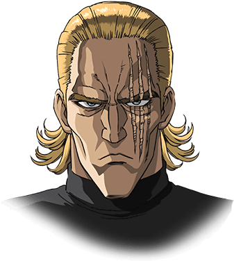 Blonde Anime Character Scarred Face PNG image