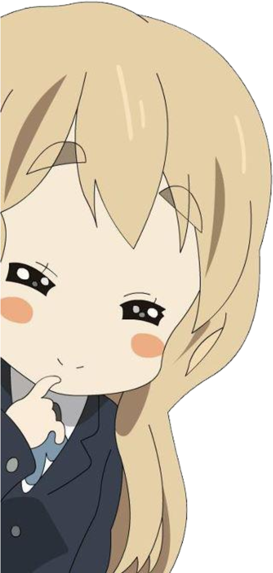 Blonde Anime Character Thinking PNG image