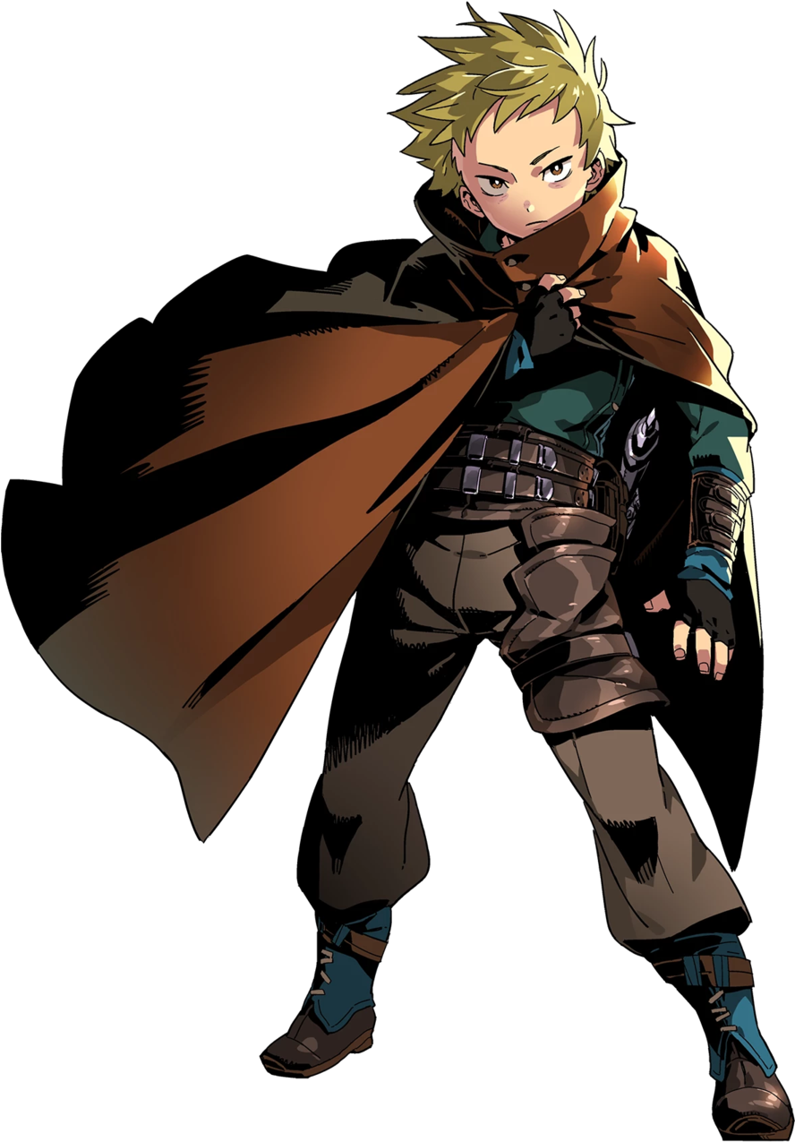 Blonde Anime Characterwith Cape PNG image