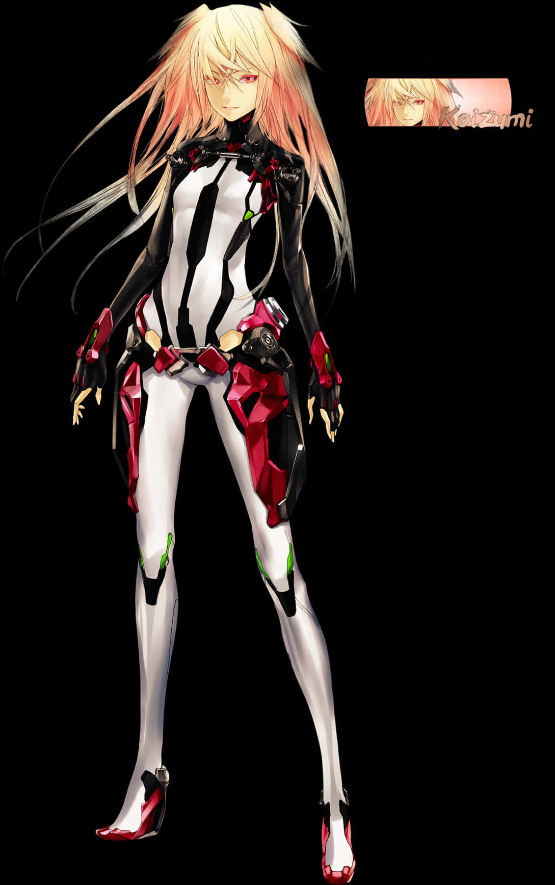 Blonde Anime Girlin Futuristic Armor PNG image