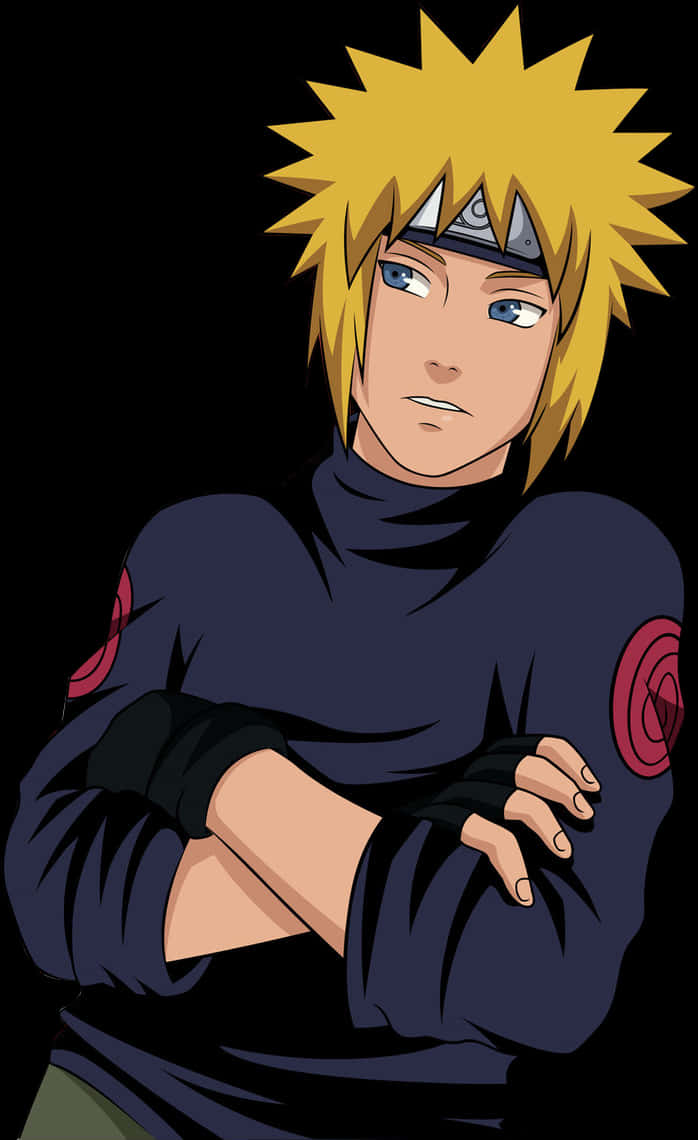 Blonde Anime Ninja Character PNG image