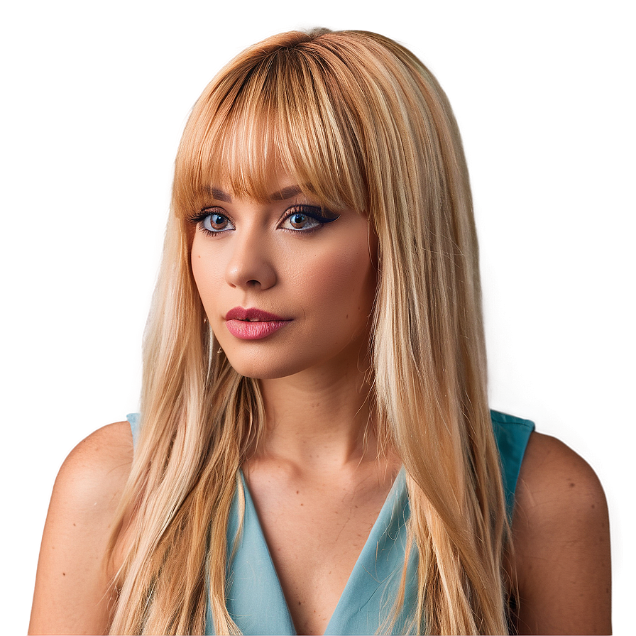 Blonde Bangs For Long Hair Png Suk PNG image