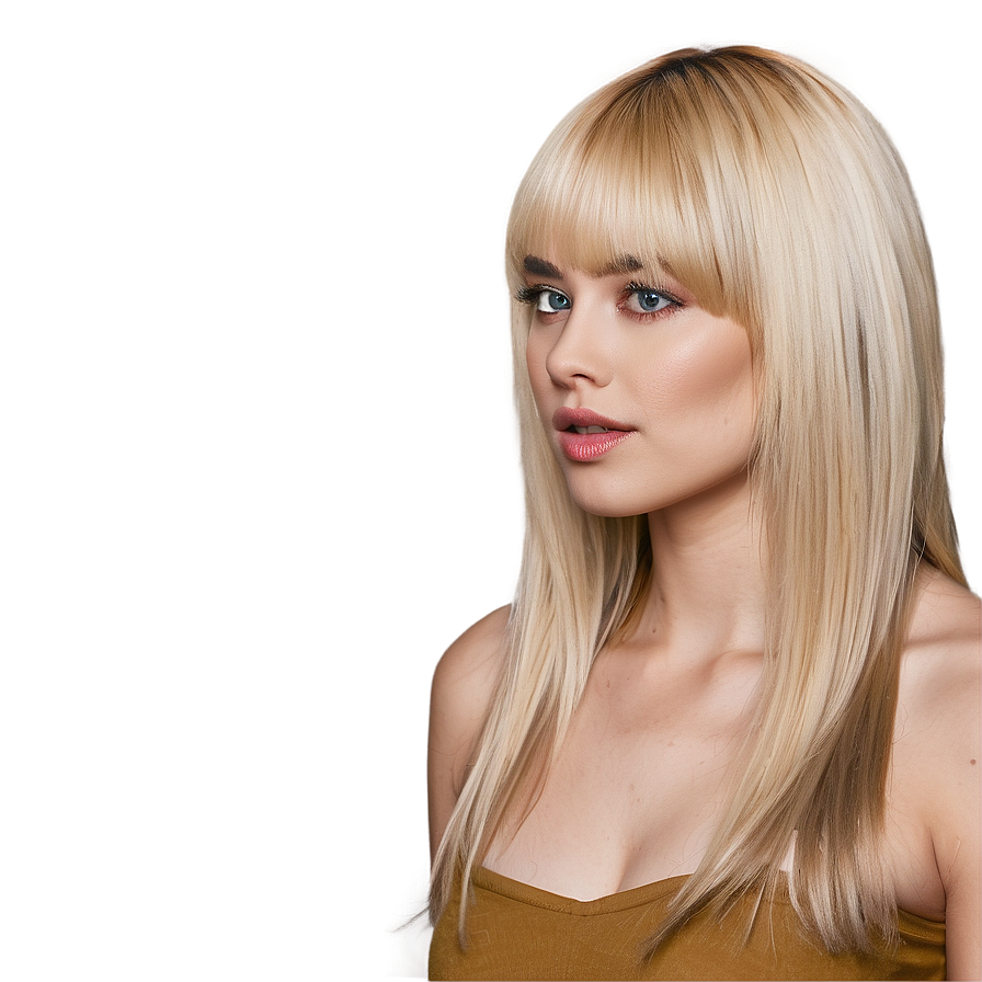 Blonde Bangs For Square Face Png 06282024 PNG image