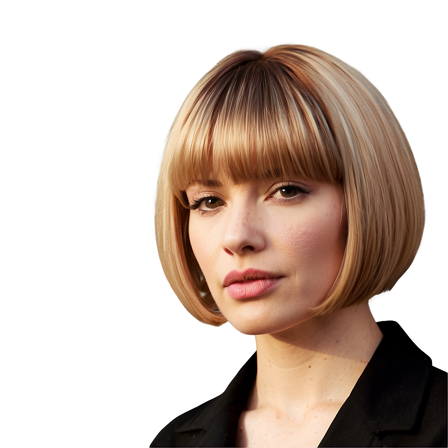 Blonde Bangs With Bob Cut Png 41 PNG image