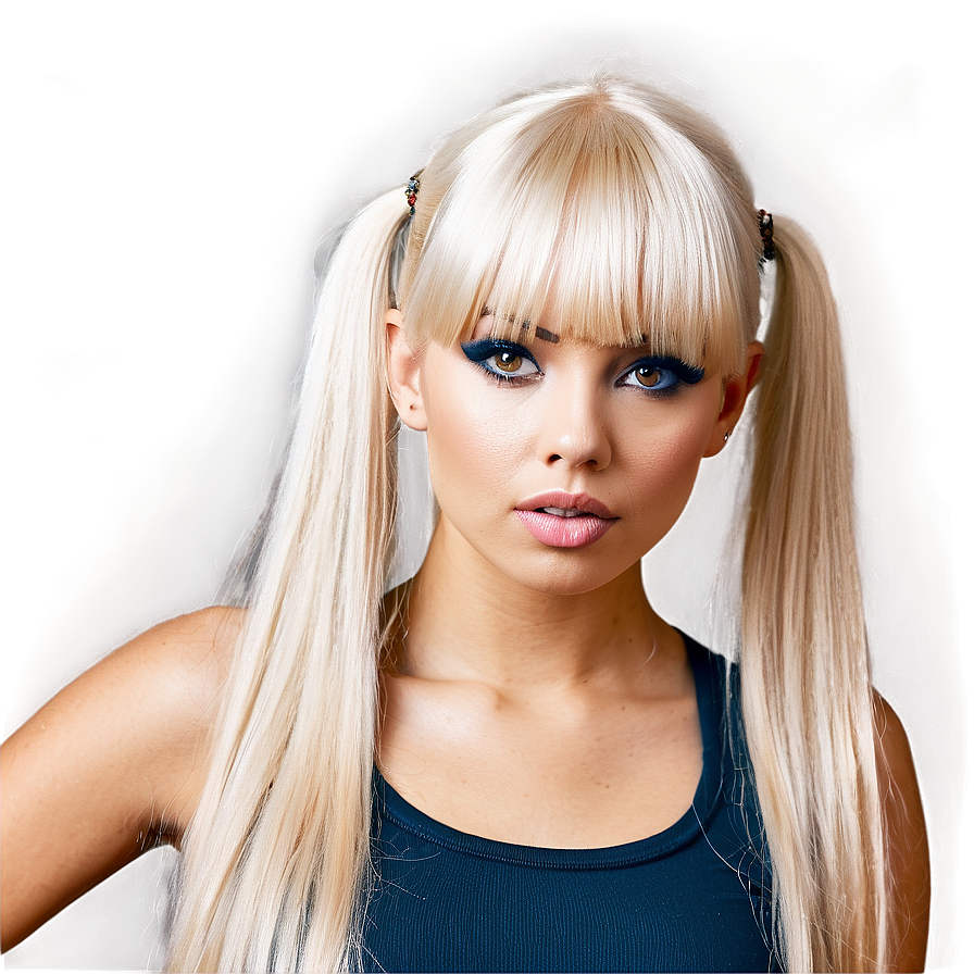 Blonde Bangs With Ponytail Png 06282024 PNG image