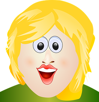 Blonde Cartoon Girl Avatar PNG image