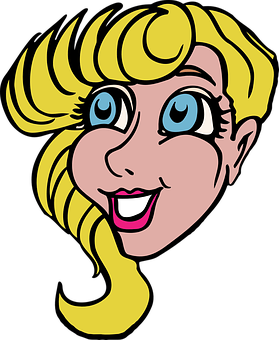 Blonde Cartoon Girl Graphic PNG image