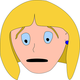 Blonde Cartoon Girl Surprised Expression PNG image