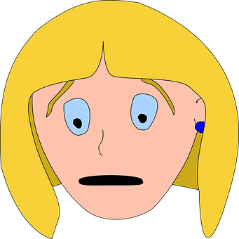 Blonde Cartoon Girl Surprised PNG image