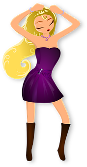 Blonde Cartoon Woman Posing PNG image