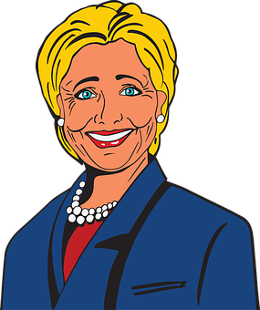 Blonde Cartoon Womanin Blue Suit PNG image