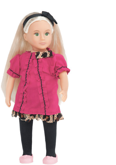 Blonde Dollin Pink Dress PNG image