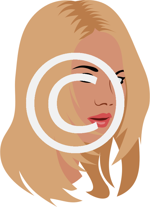 Blonde Hair Vector Portrait PNG image