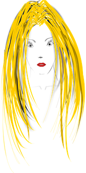 Blonde Haired Girl Illustration PNG image