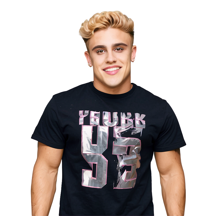 Blonde Haired Manin Black Shirt PNG image